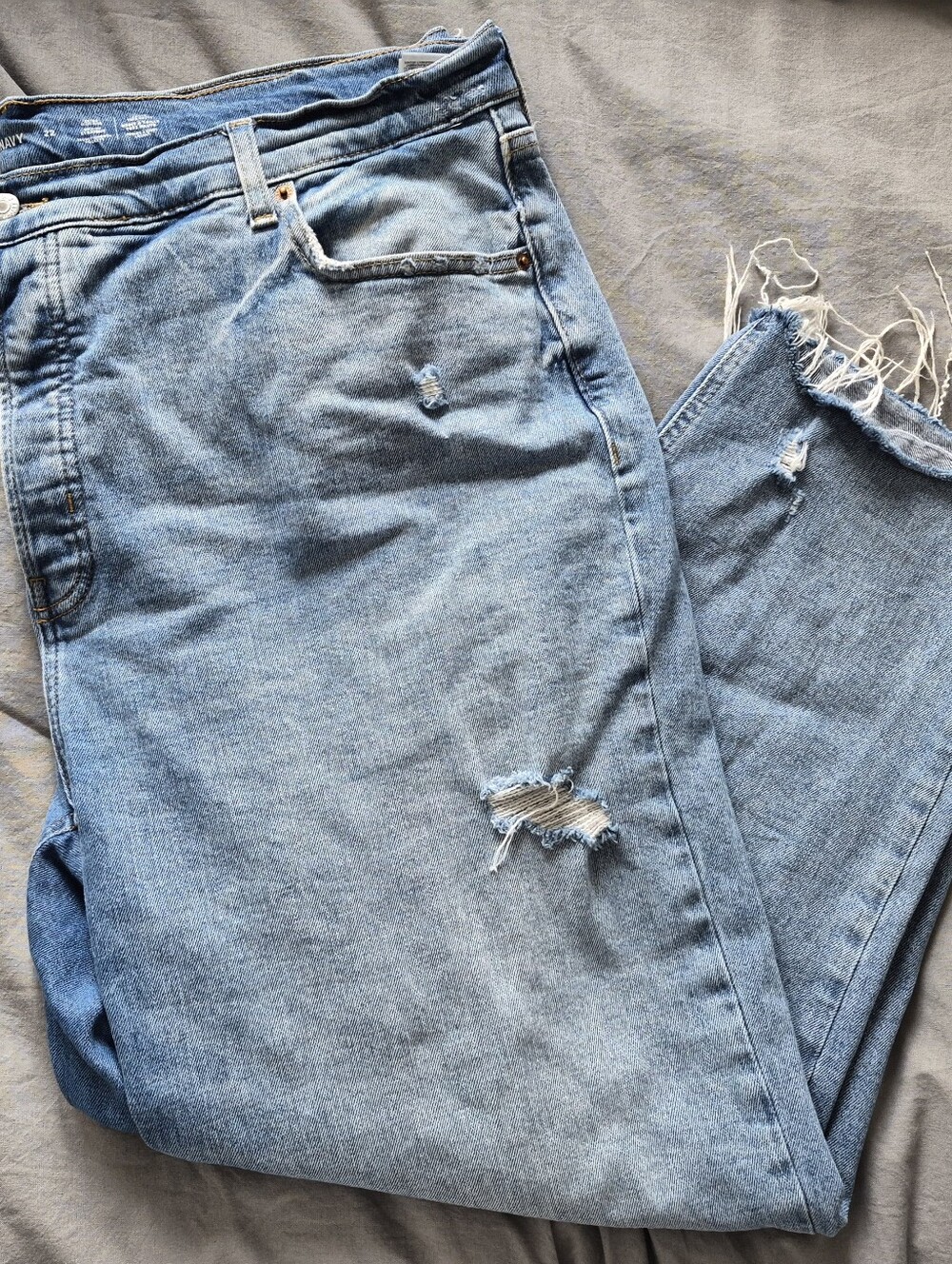 Old Navy Extra High Rise, Sky-Hi Straight, Secret Smooth Pockets, Button Fly